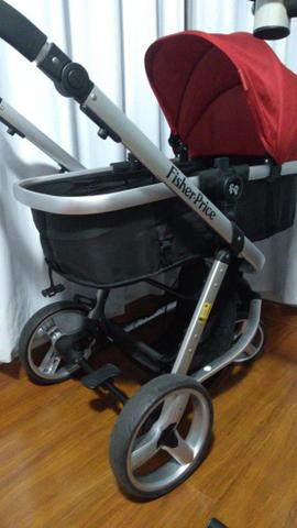 Carrinho Moisés + Bebê conforto c/ base isofix Fischer Price - Foto 4