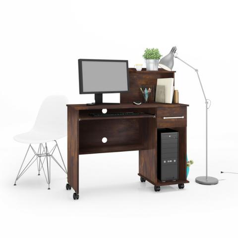 Mesa Computador Office Studio Rodizios Lukaliam - Foto 4