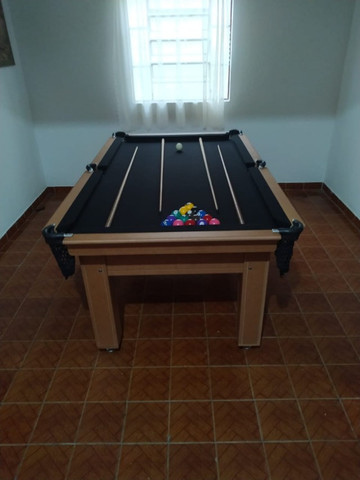 Mesa Tentação 4 Pés Laterais Cor Cerejeira Tecido Preto Mod. CRNF2260 - Foto 3
