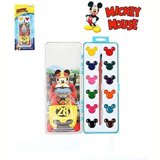 Aquarela com 12 Cores + Pincel Mickey Mouse