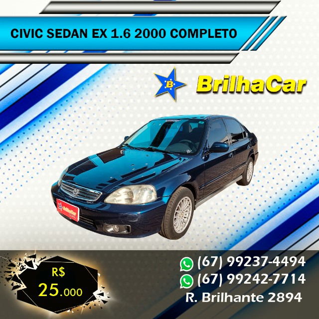 CIVIC SEDAN EX 1.6 16V MEC. 4P  NACION.  2000/2000