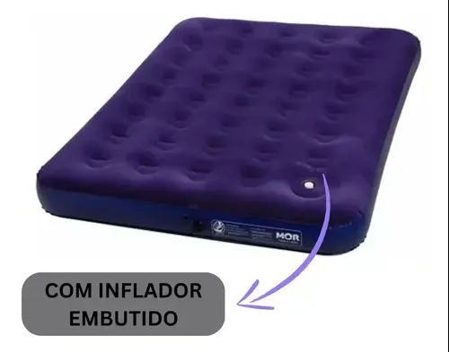 Colchão Mor Inflável Casal com Inflador Manual Embutid