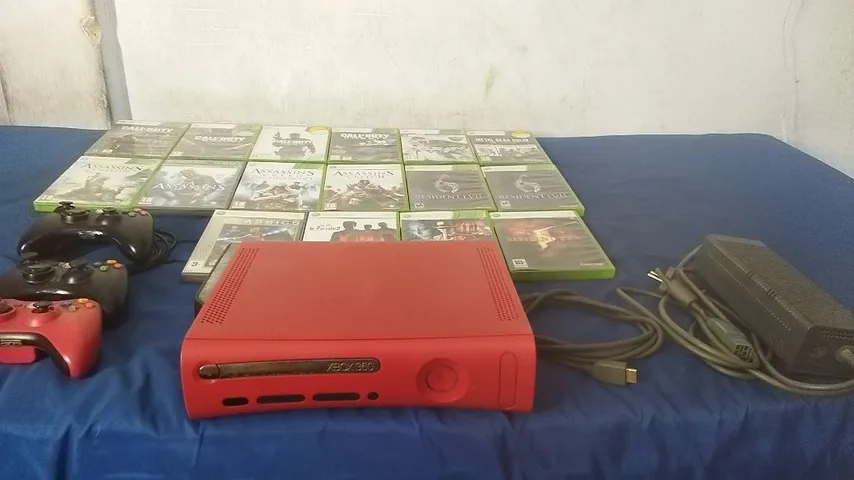 Xbox 360 Super Slim Azul, Edicao Limitada, Rgh, Controle, Fonte