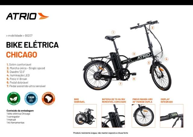 Bicicleta Elétrica Aro 20 Dobrável Autonomia de até 60km. Pronta Entrega! - Foto 3