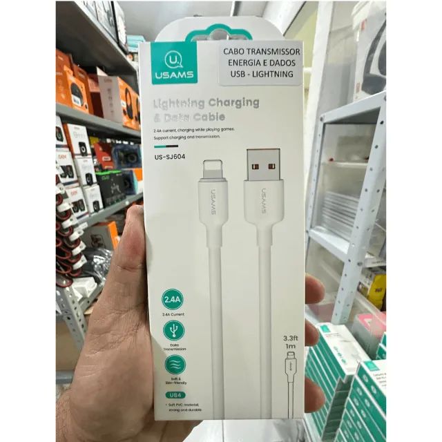 Cabo Para IPhone Lightning USB 2.4 1Metro SJ604 - Usams  cod: 4461 - Foto 5
