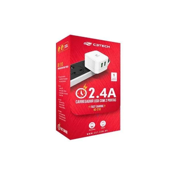 Carregador USB universal Celular com 2 portas USB C3 TECH - Foto 3