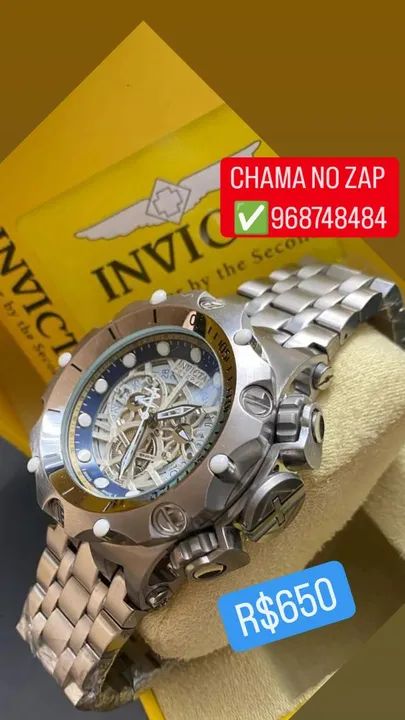 Relógio INVICTA VENOM HYBRID SKELETON PRATA FUNCIONAL - Foto 2