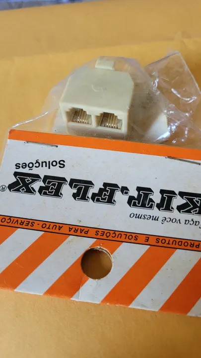 Adaptador modular telefônico fixo Rj-11, 1 Macho Para 2 Femeas