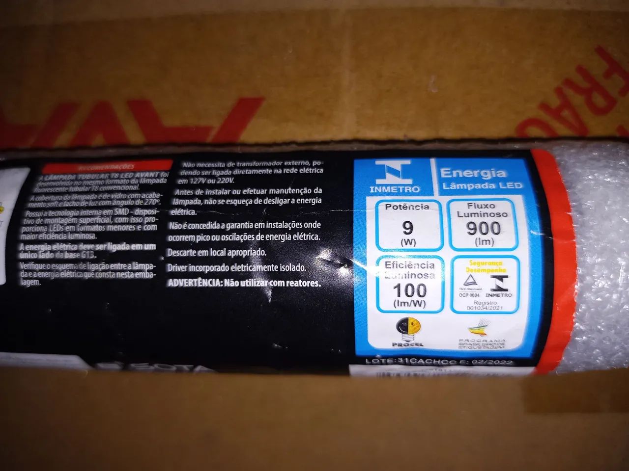 ( 25 Lâmpadas LED Avant T8 6500K ) - Foto 3