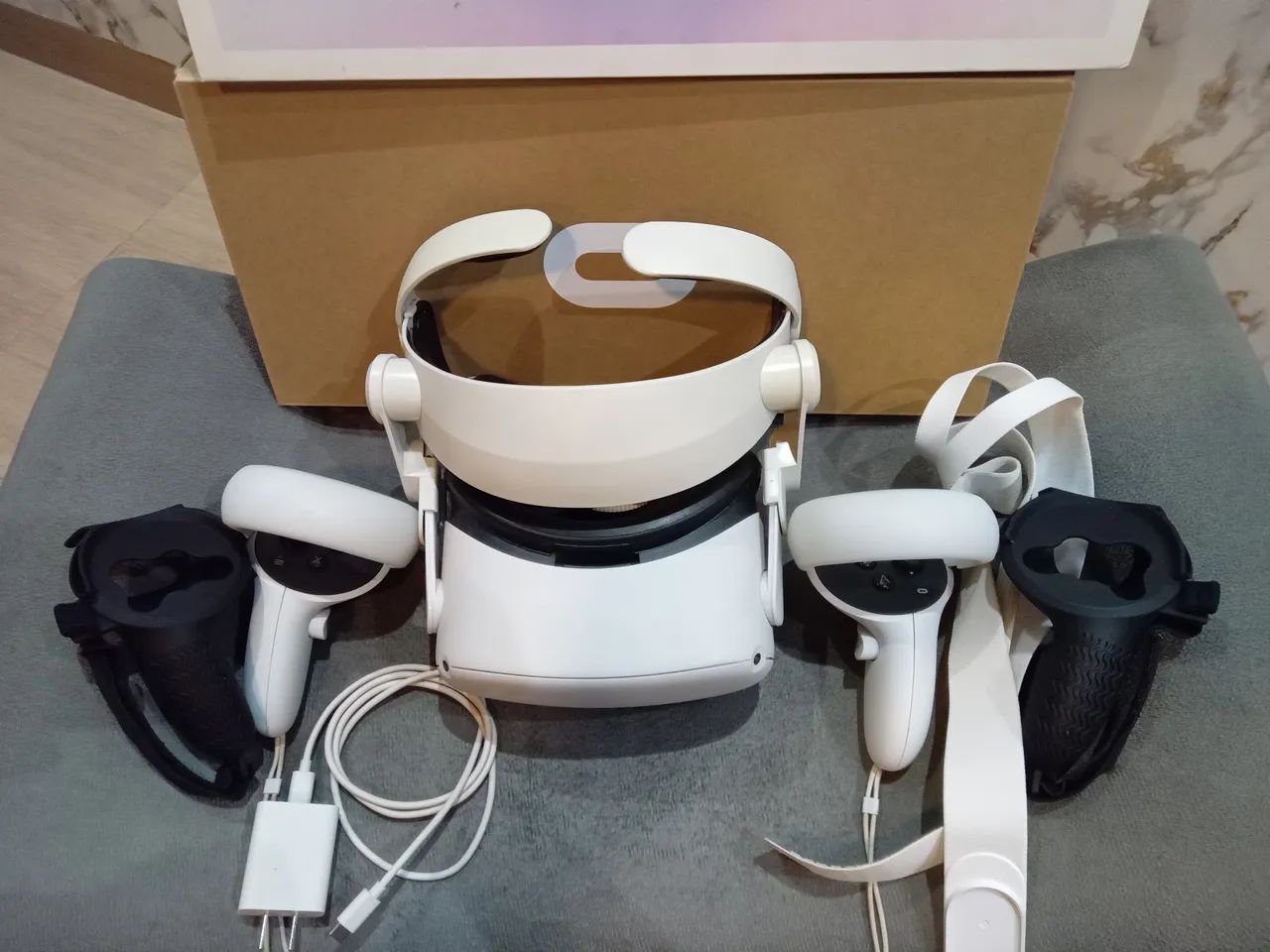 Óculos Vr meta quest 2 128gb com acessórios passo cartão até 12x com taxa  - Foto 3