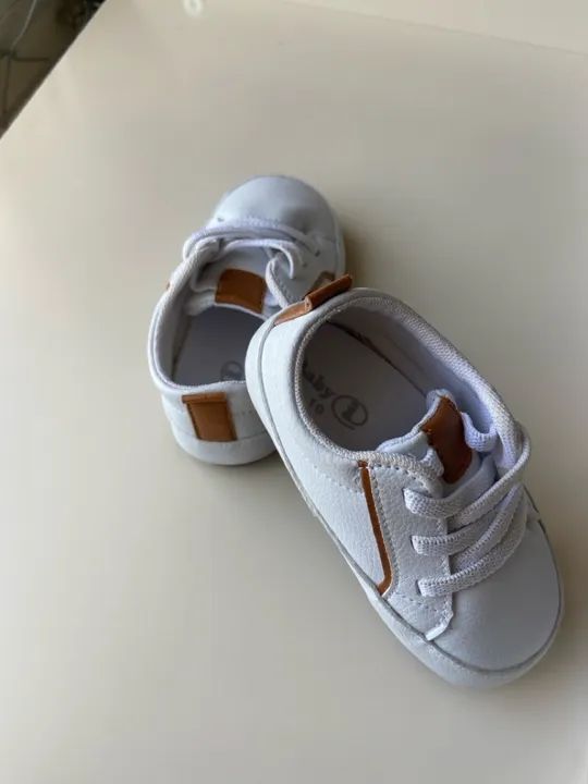 Sapatênis de Bebê - Tamanho 19 Branco - Foto 2