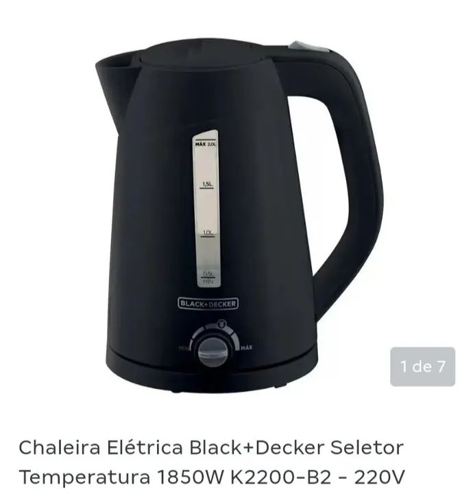 Chaleira elétrica Black Decker k2200 220v
