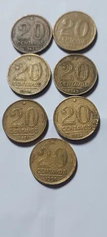 Lote cOM 12 Moedas Antigas =20 centavos (1945 A 1956) Muito Bem Conservadas MBC - Foto 3
