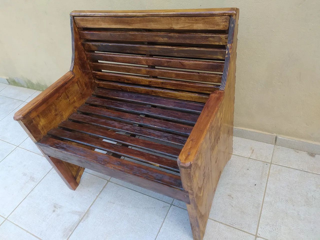 Banco rústico de madeira casa ou jardim NOVO - Foto 4