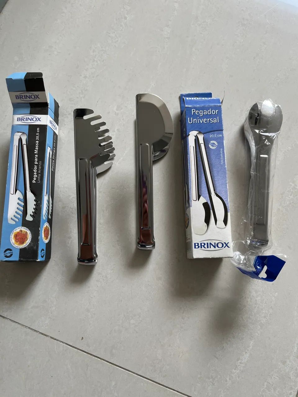 03 pinças inox Brinox novas