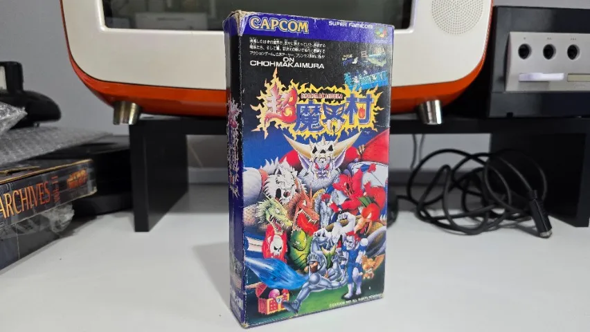 Jogo Super Ghouls and Ghosts original japones na caixa Super Famicom SNES Super Nintendo