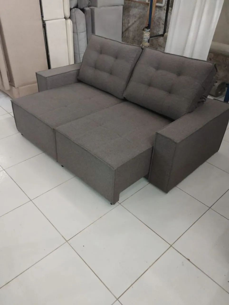 Sofá retrátil e reclináveis em linho - Foto 2