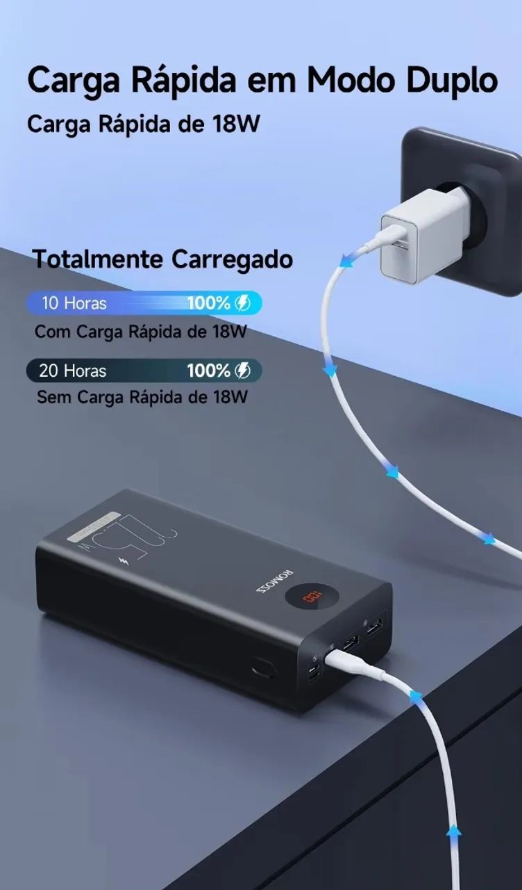Power bank ROMOSS PEA40PF 22.5W - 40000mAh - Seminovo - Foto 4