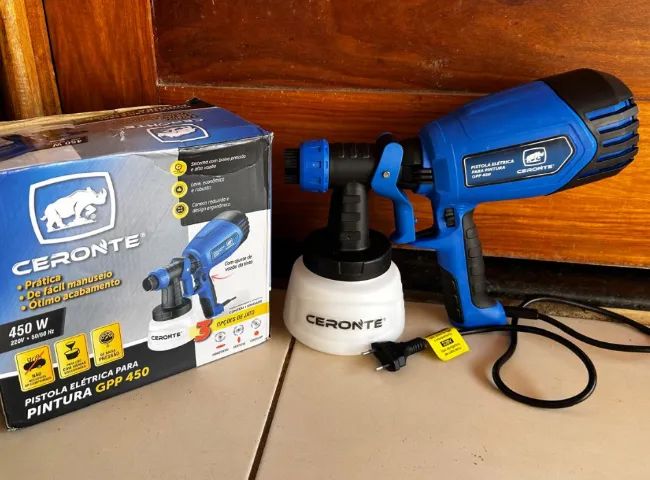 Pistola pintura eletrica ceronte motor fixo gpp 450 para pintura com aquecimento do ar
