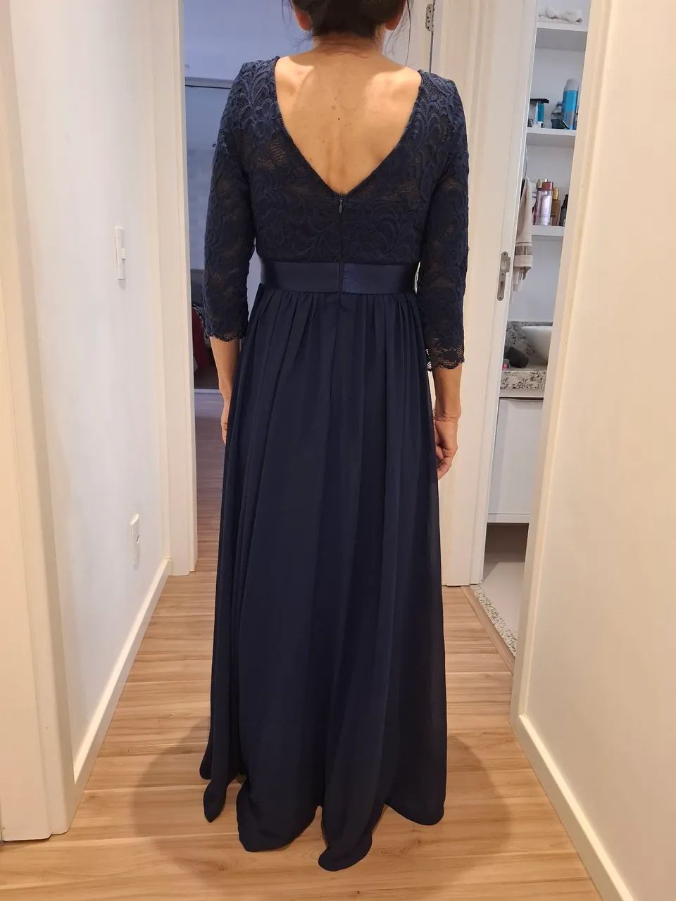 Vestido azul marinho tam P - Foto 4
