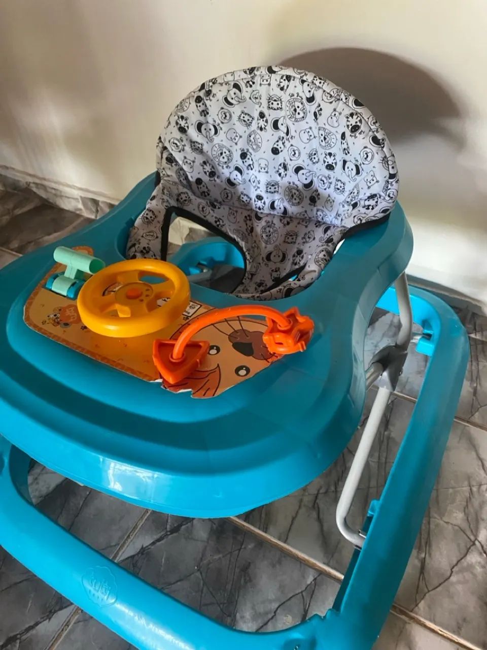 Andador Infantil Bebê - Azul com Desenhos - Foto 2