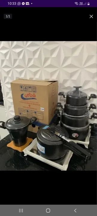 Jogo de panelas + Pressão+ cuscuzeira 