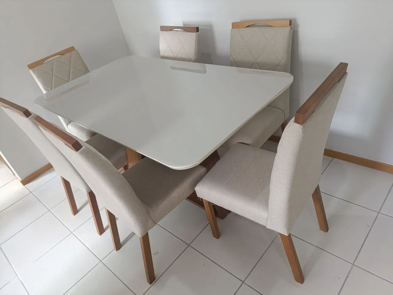 Mesa de Jantar 6 Cadeiras - linho 160x90 - Foto 2