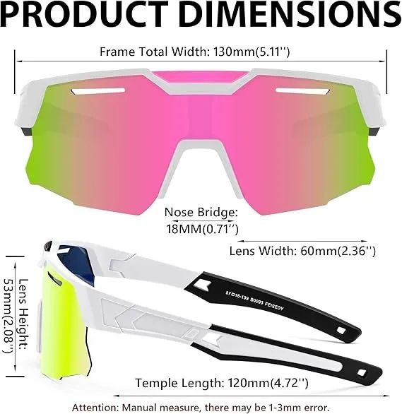 Óculos de Sol Esportivos para Ciclismo, Lente com Proteção UV, Lente Espelhada - Foto 3