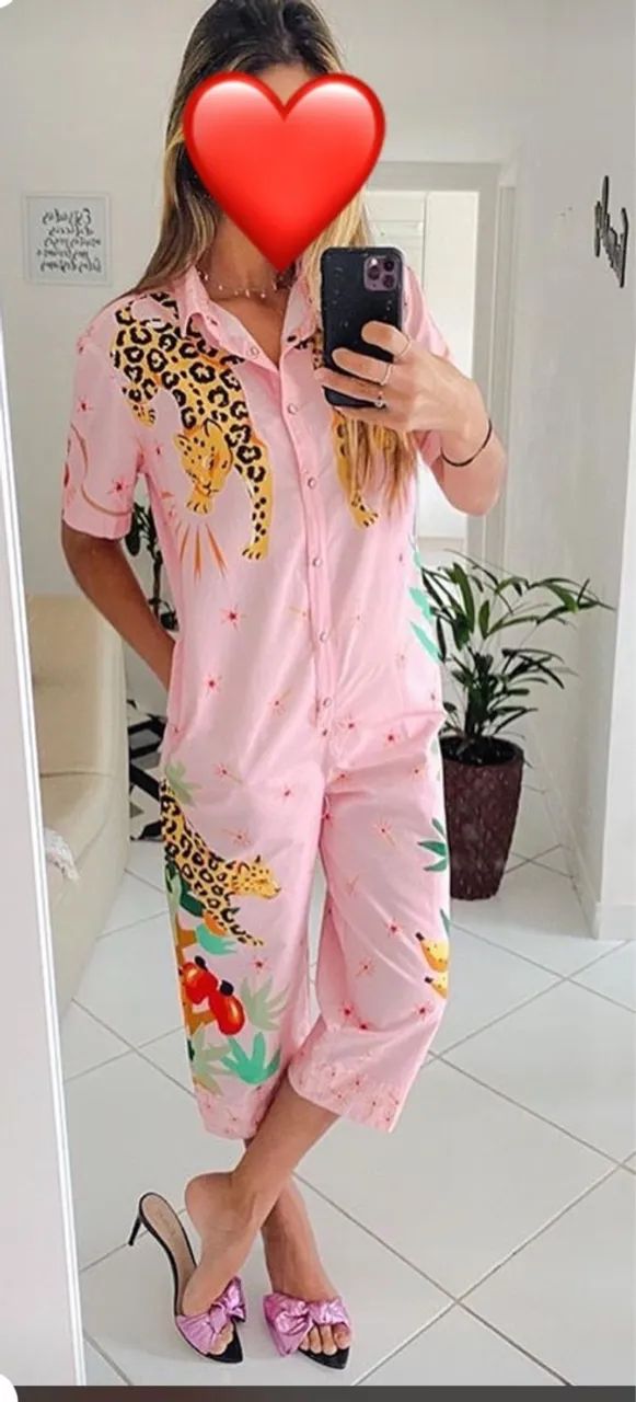 Macacão estampado feminino Farm P - Foto 3