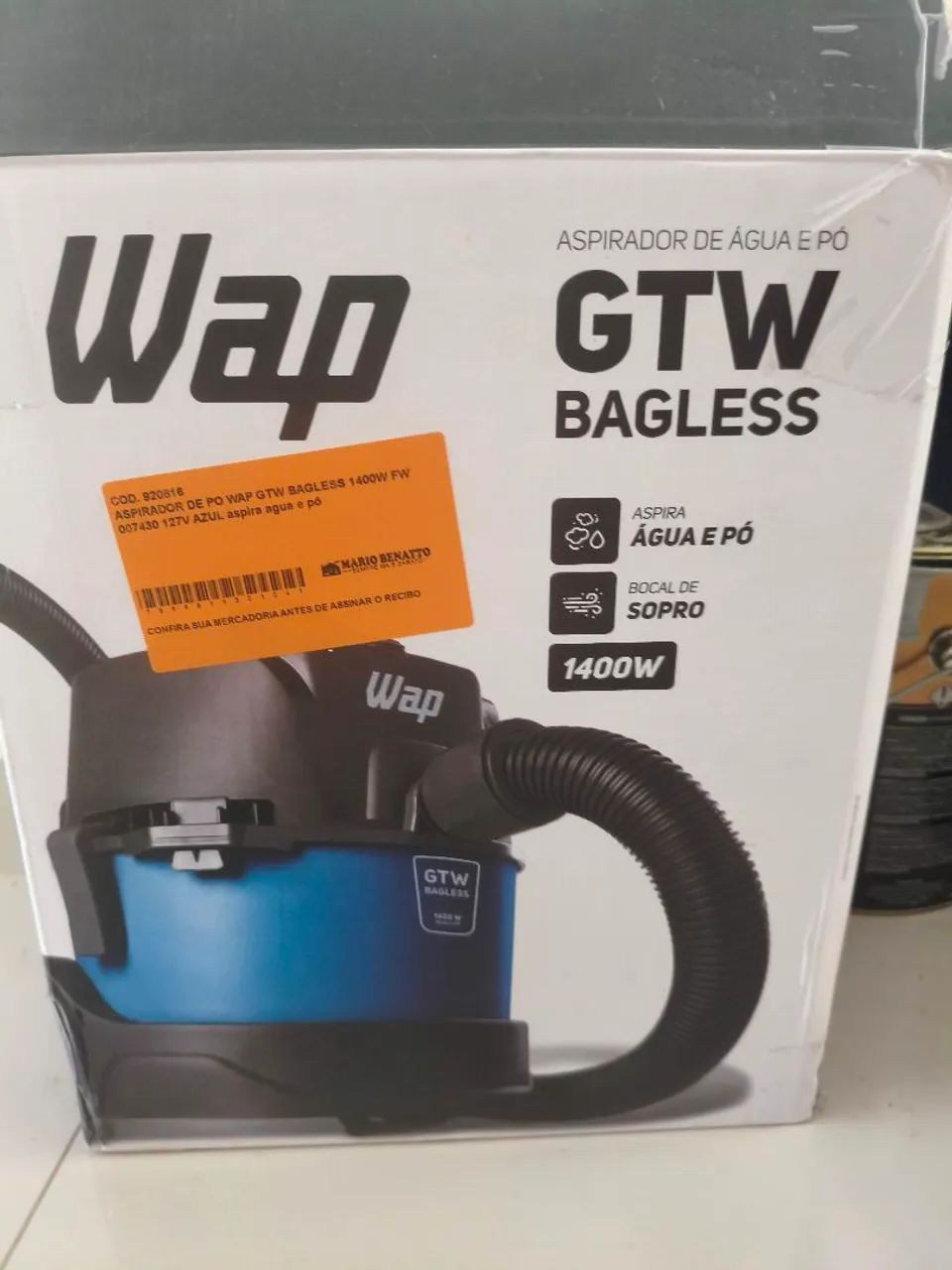 ASPIRADOR DE PÓ E ÁGUA WAP BAGLESS 1400W