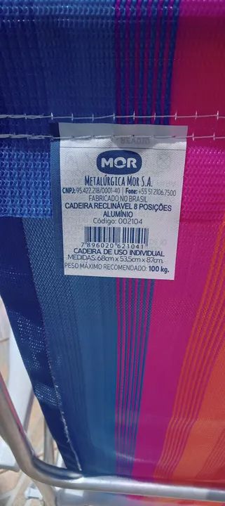 Cadeira de Praia , Camping - 8 Posições.  Nova - Foto 3
