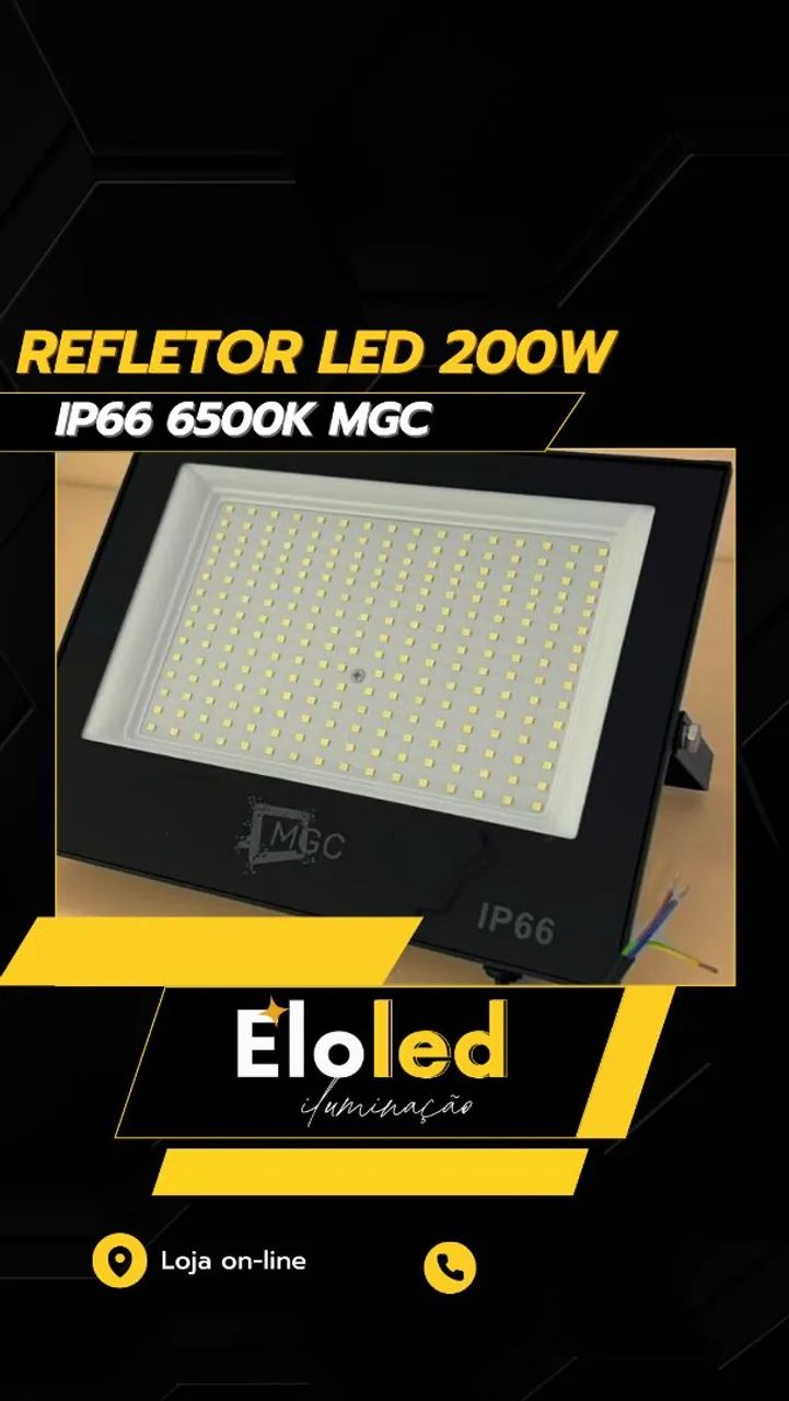 Refletor LED 200W IP66 6500K MGC - Qualidade e Eficiência