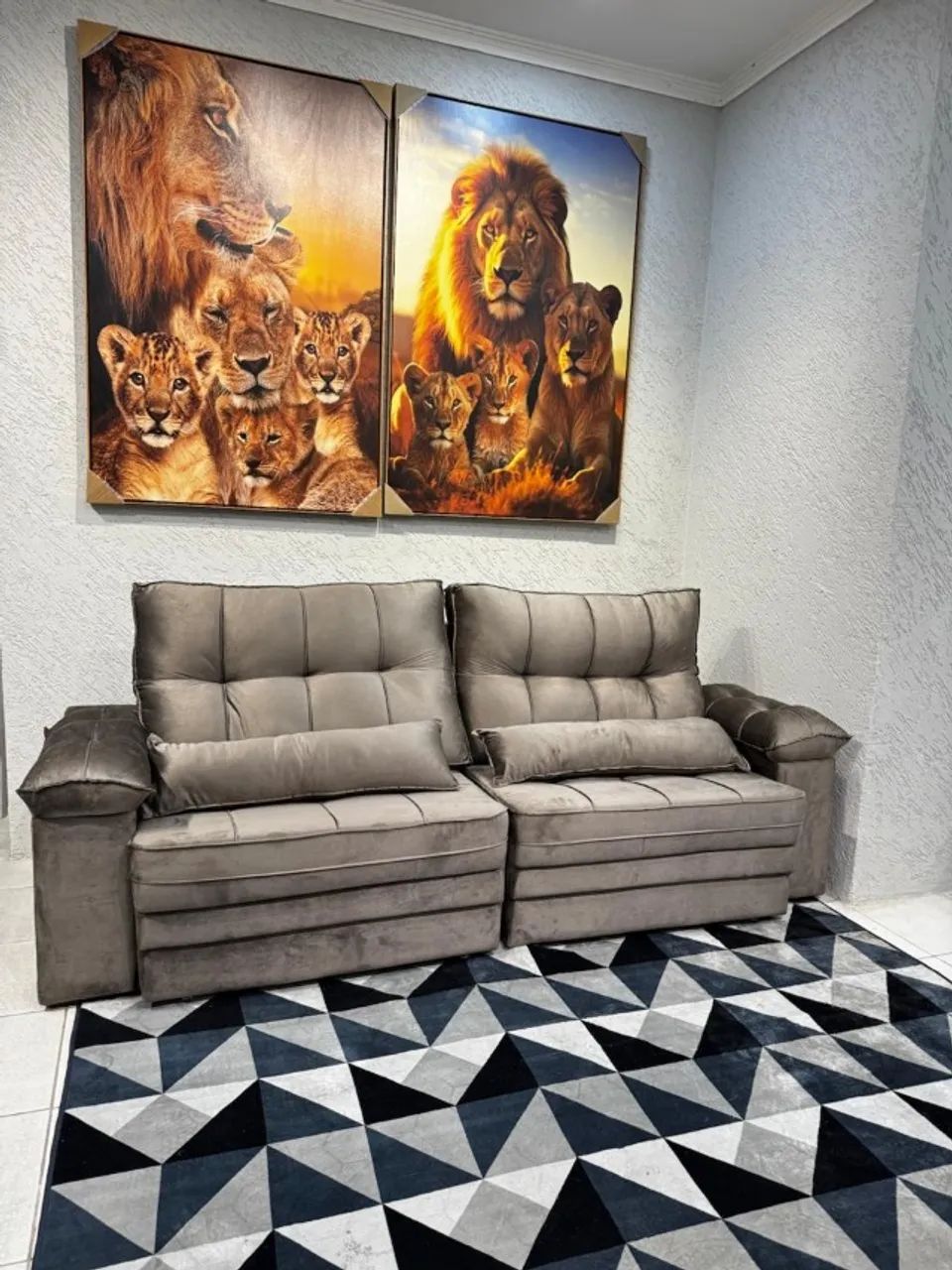 sofa 4 lugares retratil suede novo  - Foto 3