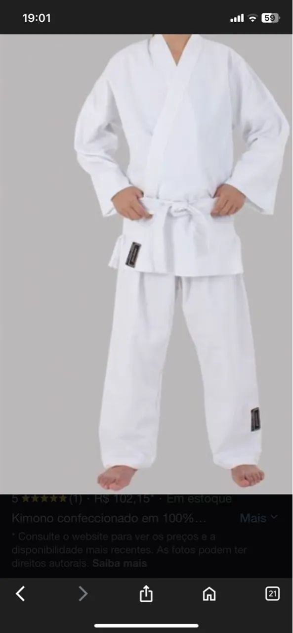 Kimono Branco de Judô/Jiu-Jitsu