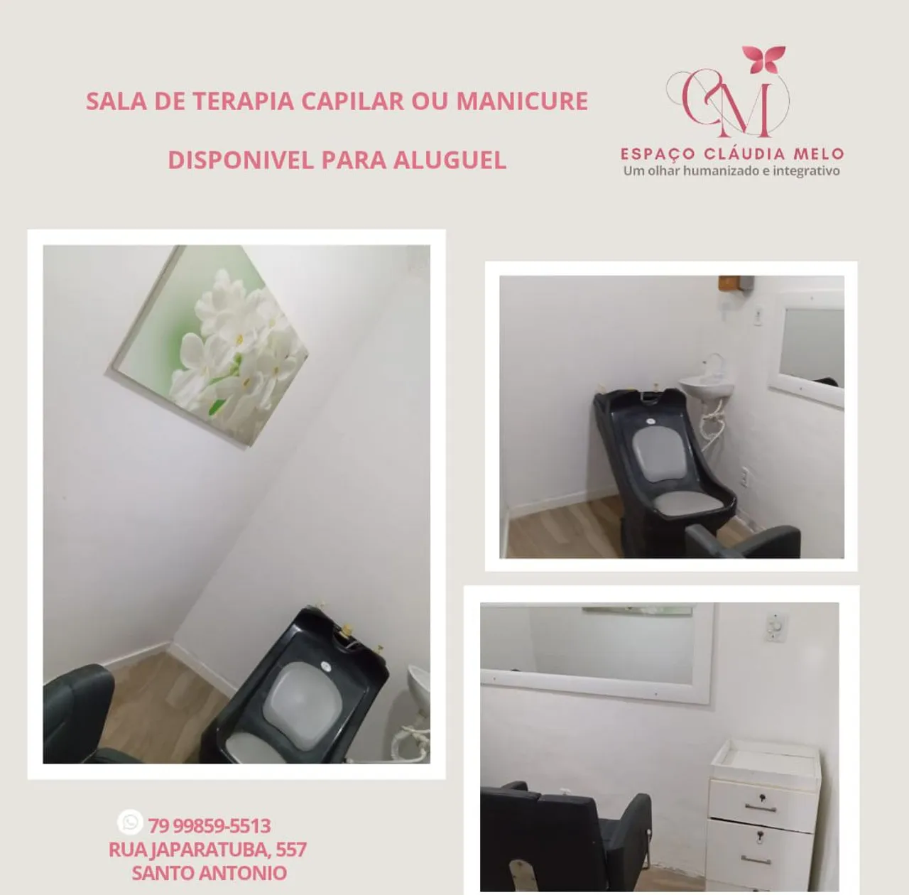 Aluguel de sala para Terapia Capilar ou Manicure