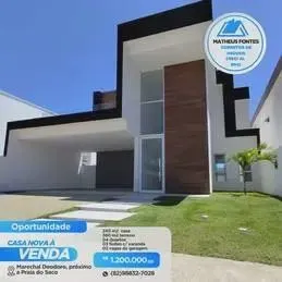 Casa à venda no Condominio Enseada da Lagoa, 240m², 4 quartos, 5 banheiros, Marechal Deodo