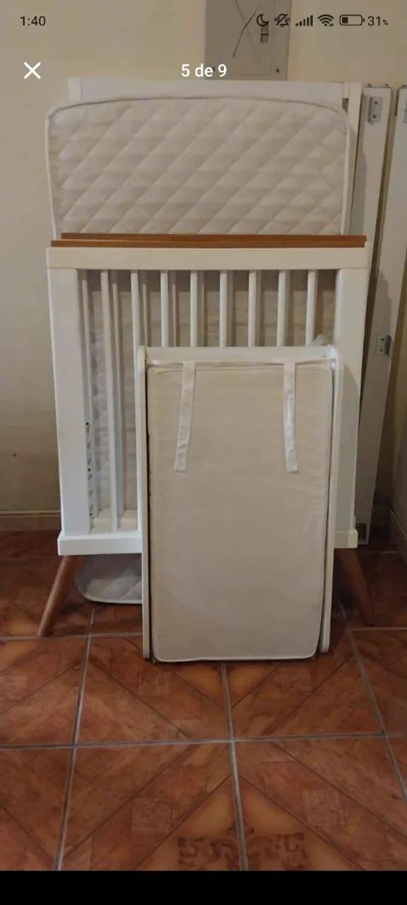 BERÇO COM TROCADOR SLEEPER MADEIRA MACIÇA 64176430413314123