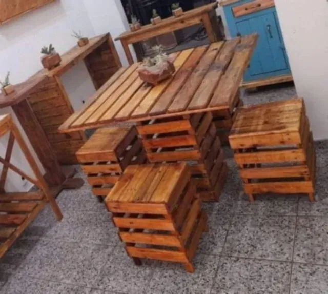 Mesa Palete Altura 79cm, Largura 96cm, comprimento 96cm - Foto 3
