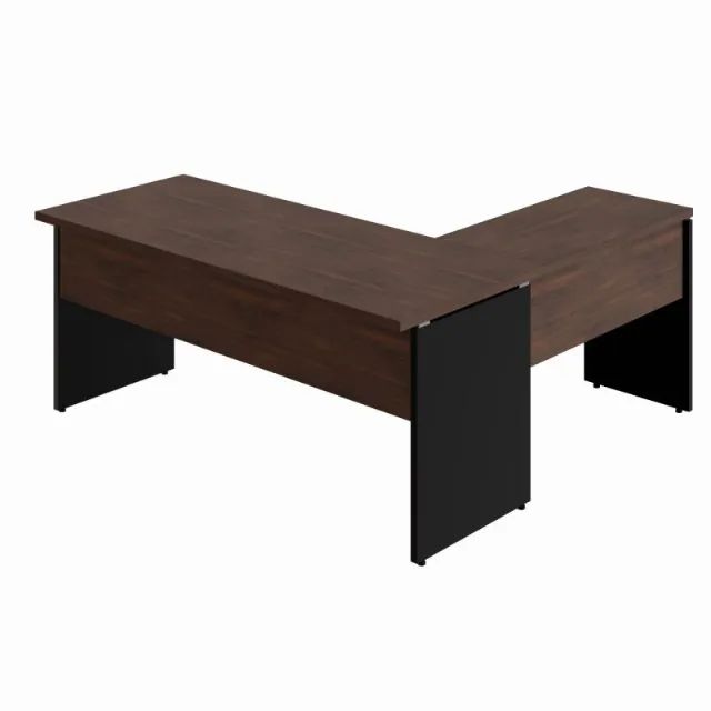 Mesa em L 1,70m + Auxiliar com 2 Gavetas Marsala Preto Amplo Espaço Escritório 23479 - Foto 4