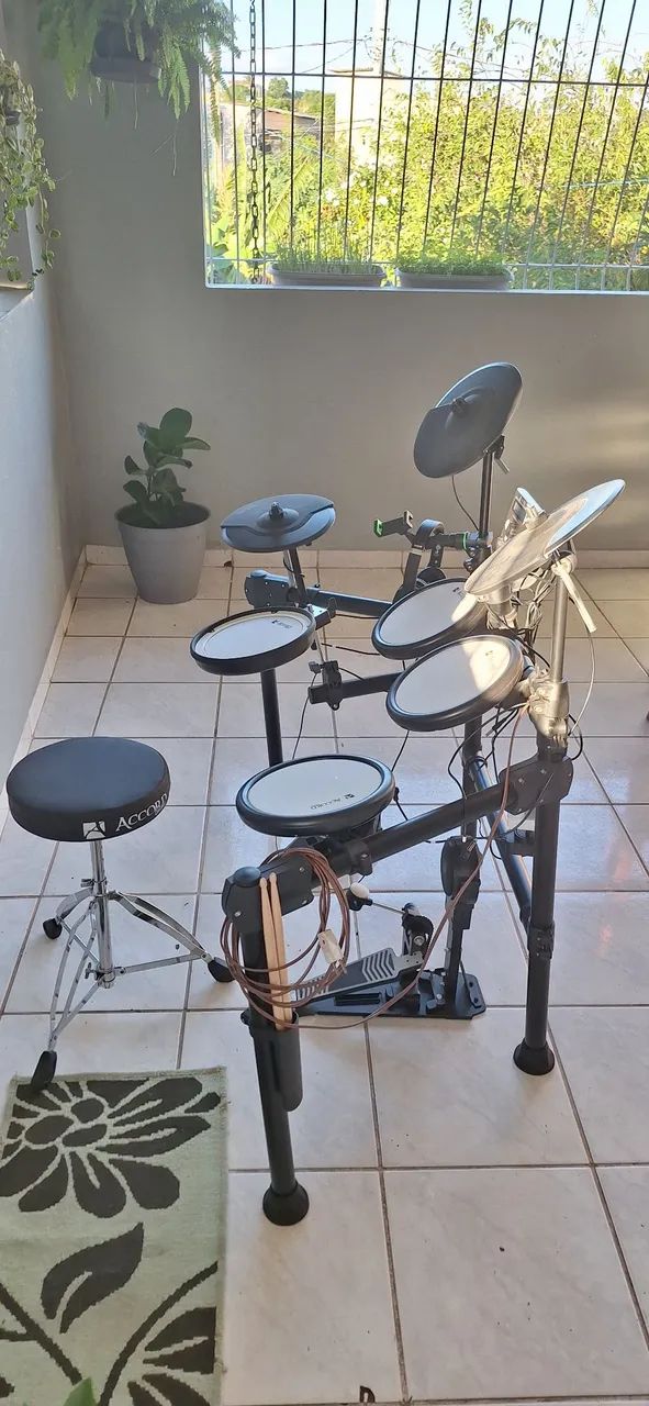 Bateria Eletrônica Accord 7 Peças com Pedal e Banco - AROMA - Foto 2