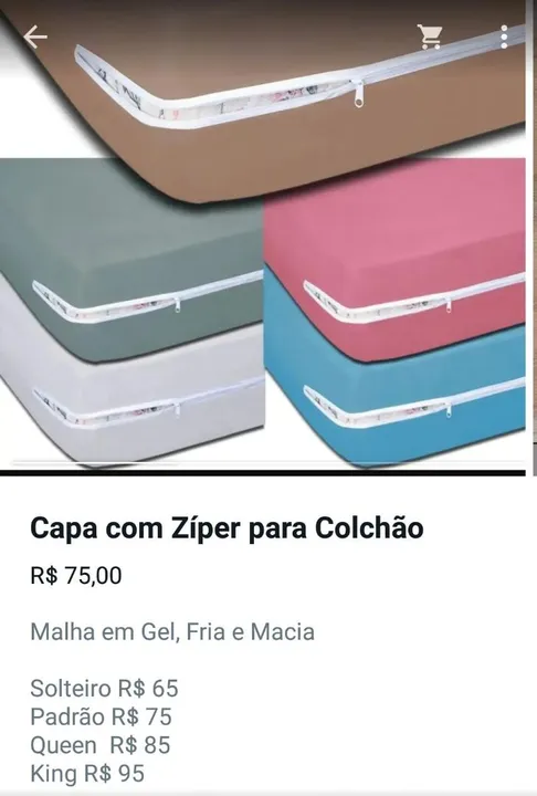 Capa com zíper para Colchão em Malha
