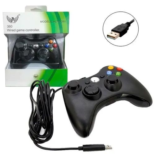 Controle Xbox 360 Pc Joystick Com Fio Computador Notebook USB - Foto 5