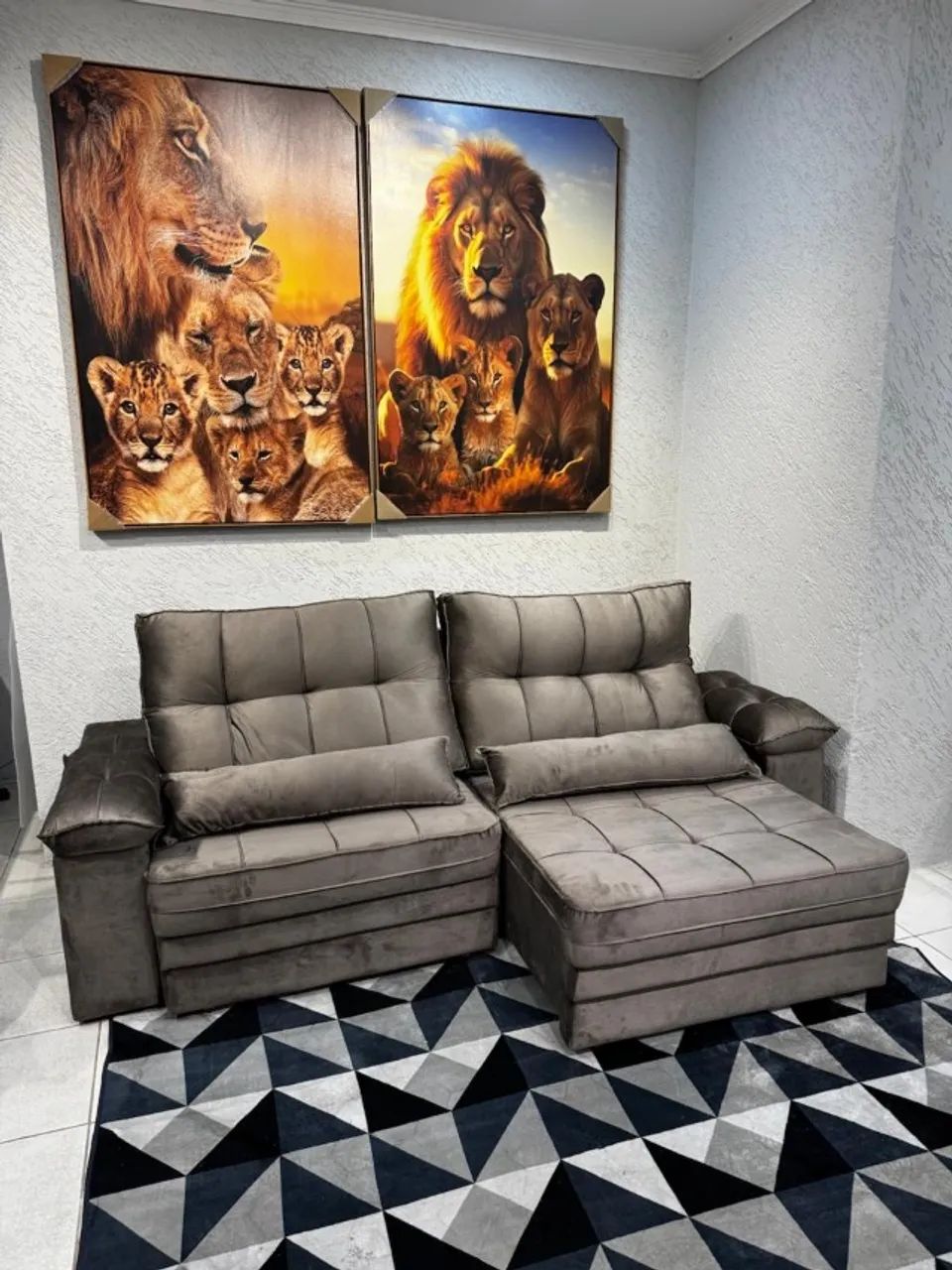 sofa 4 lugares retratil suede novo  - Foto 2