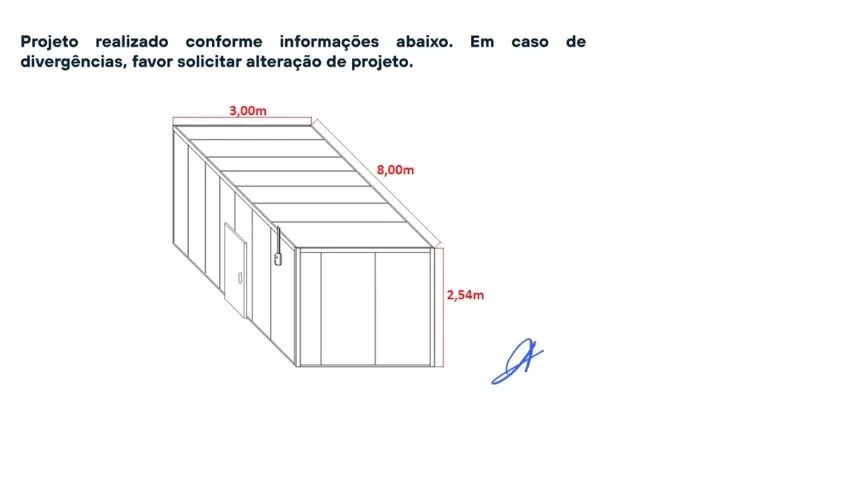 Câmara fria 3 x 8 x 2,54 NOVA apenas 8 meses de uso - PIR 120mm - DESMONTADA - Foto 3