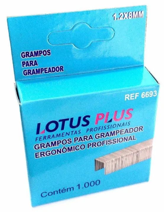 Grampos 8mm Caixa c/ 1000 Para Grampeador Profissional Lotus - Foto 2