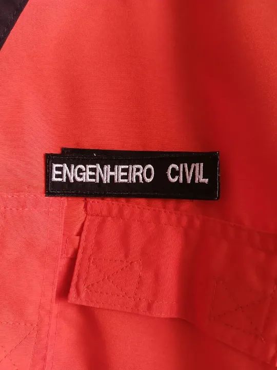 Colete De Segurança refletivo  ENGENHARIA cor LARANJA com bolsos - tamanho G - Foto 3