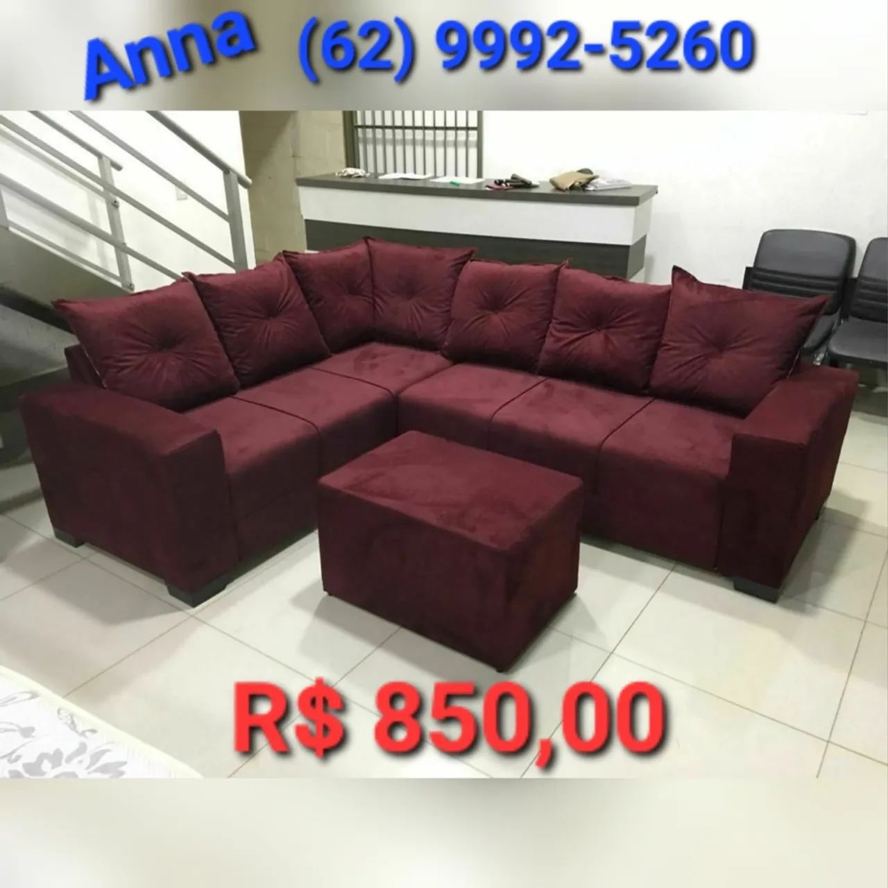 Sofá de Canto com Puff - /// Conforto e Estilo