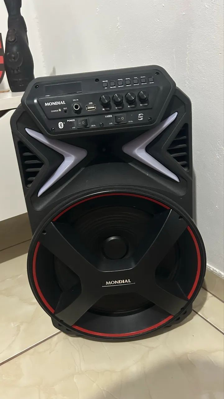 Caixa de Som Mondial 400w Bluetooth Portátil Amplificada USB - Foto 2