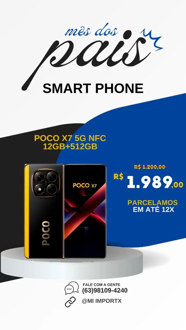 Poco X7 5G NFC 12GB+512GB - Imperdível!