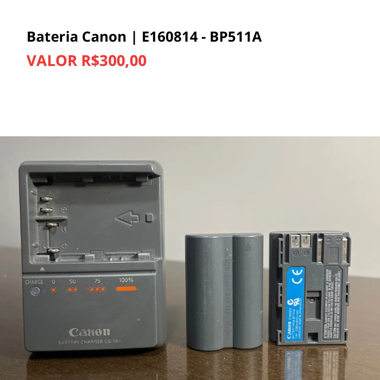 Bateria Canon E160814 - BP511A com Carregador